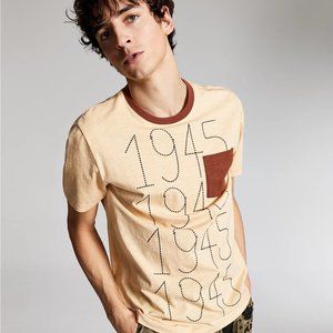Ouigi Theodore Men's Cotton Graphic Pocket T-Shirt